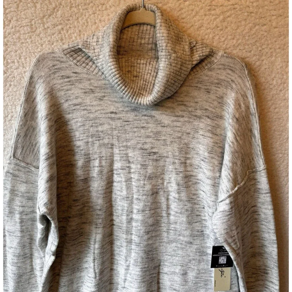 RD Style Sweater Women's 2XL Ursula Spongey Turtleneck Pullover Light Grey‎ NWT